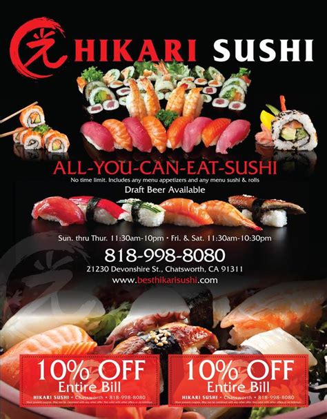 Hikari sushi - COVID update: Hikari Sushi has updated their hours, takeout & delivery options. 2432 reviews of Hikari Sushi "I love this place. Good serving and so delicious. I would definitely visit again soon. Try various roll dishes and fresh sushi."